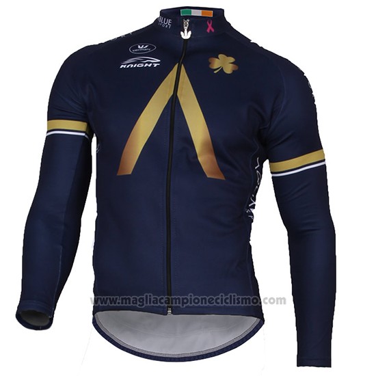 2017 Abbigliamento Ciclismo Aqua Blue Sport Nero Manica Lunga e Salopette